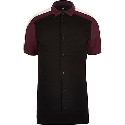 River Island Mens Color Block Button Down Polo Shirt