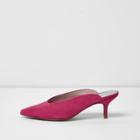 River Island Womens Pointed High Vamp Kitten Heel Mules