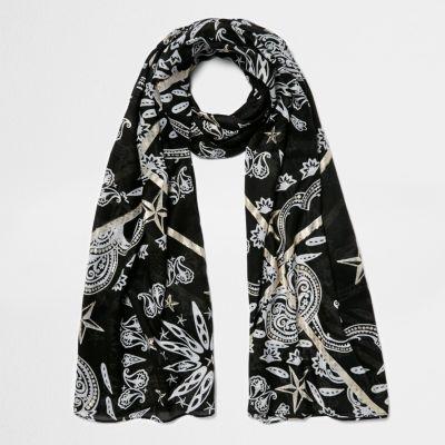 River Island Womens Paisley Foil Print Scarf