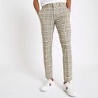 River Island Mens Check Stretch Skinny Smart Trousers