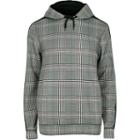 River Island Mens Big And Tall Check Slim Fit Hoodie