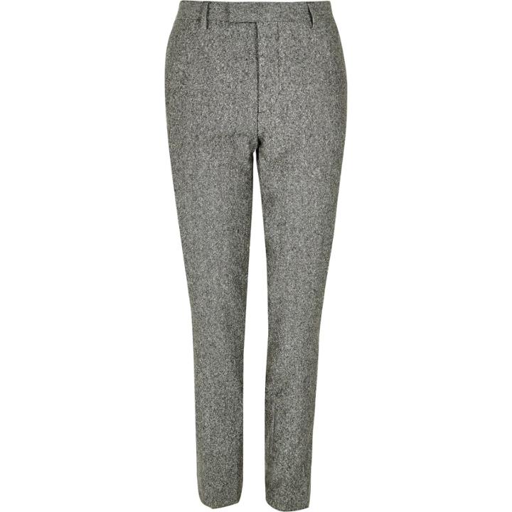 River Island Mensgrey Neppy Skinny Suit Trousers