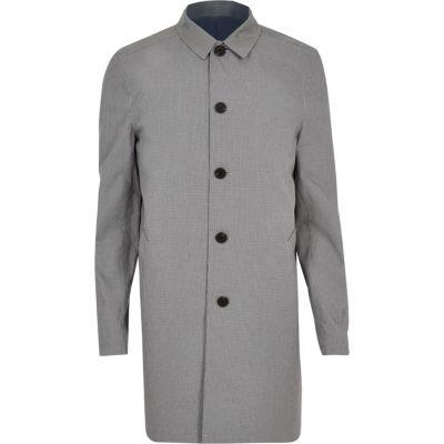 River Island Mens Smart Checked Mac Coat