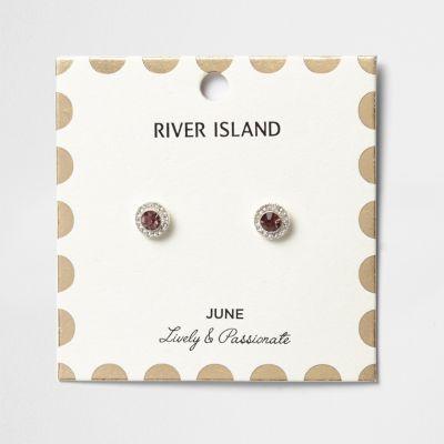 River Island Womens June Birthstone Stud Earrings