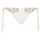 River Island Womens White Beaded Low Rise Bikini Bottoms