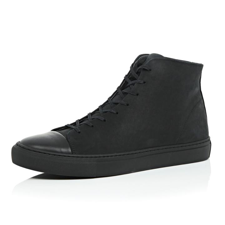 River Island Mensblack Nubuck High Tops