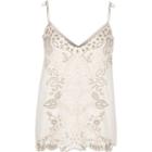 River Island Womens Embroidered Cutwork Bow Cami Top