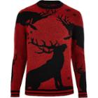 River Island Mens Reindeer Boucle Long Sleeve Jumper