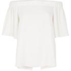 River Island Womens White Bardot Top