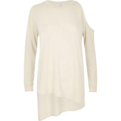 River Island Womens Asymmetric Cold Shoulder Top