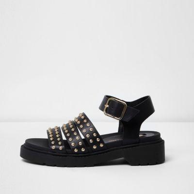 River Island Womens Stud Multi Strap Chunky Sandals