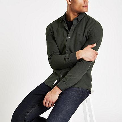 River Island Mens Grindle Wasp Embroidered Oxford Shirt