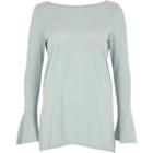 River Island Womens Pale Flute Sleeve Top