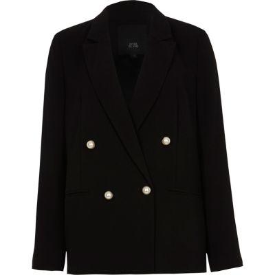 River Island Womens Faux Pearl Double Breasted Blazer