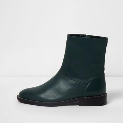 River Island Womens Leather Studded Ankle Boots
