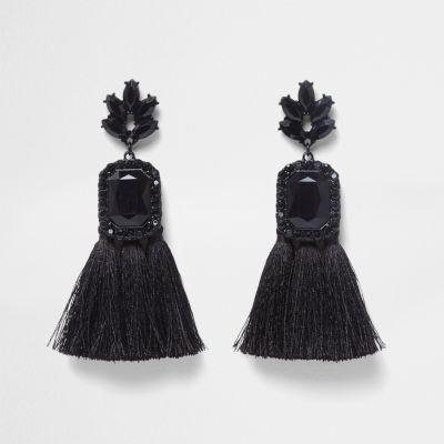 River Island Womens Rectangle Jewel Tassel Earrings