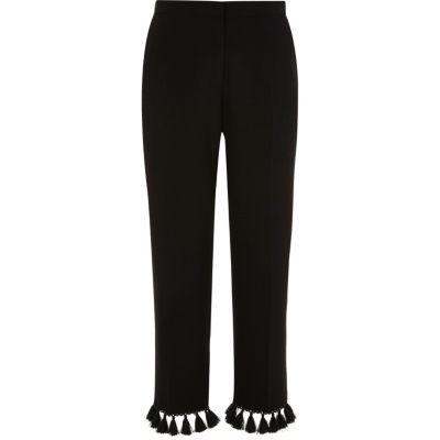 River Island Womens Tapered Tassel Cropped Pants