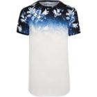 River Island Mens White Floral Fade Muscle Fit T-shirt