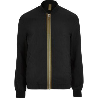 River Island Mensbig & Tall Contrast Tape Bomber Jacket