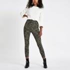 River Island Womens Leopard Print Belted Ponte Pants