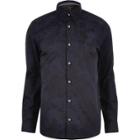 River Island Mensnavy Floral Jacquard Smart Slim Fit Shirt