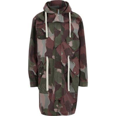 River Island Mens Design Forum Camo Parka