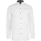 River Island Mens White Bar Penny Collar Skinny Fit Shirt