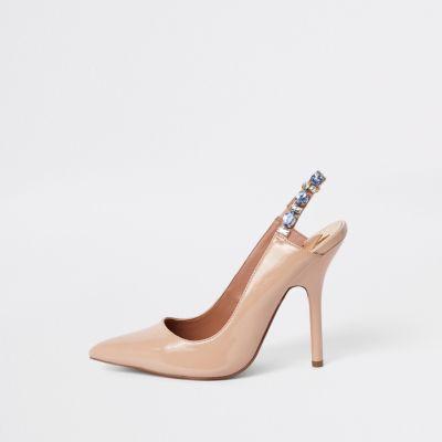 River Island Womens Wide Fit Sling Back Court Shoes