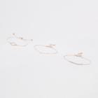 River Island Womens Rose Gold Rhinestone Paved Bracelet Pack