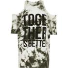 River Island Womens Tie Dye Cold Shoulder T-shirt