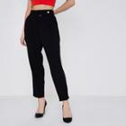 River Island Womens Petite D-ring Belted Tapered Trousers