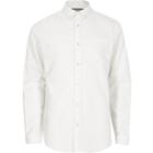 River Island Mens White Concealed Button-down Oxford Shirt