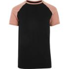 River Island Mens Contrast Raglan Sleeve Slim Fit T-shirt