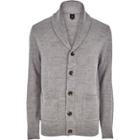 River Island Mens Shawl Neck Button-up Knit Cardigan
