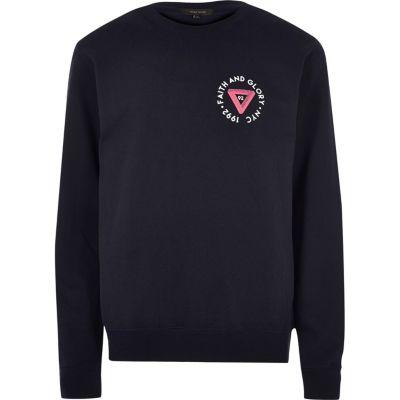 River Island Mens Sports Chest Logo Sweatshirt