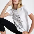 River Island Womens White Bird 'amour' Print Short Sleeve T-shirt