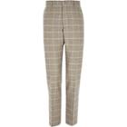 River Island Mens Check Linen-blend Smart Pants