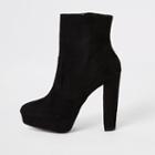 River Island Womens Faux Suede Platform Heeled Boots