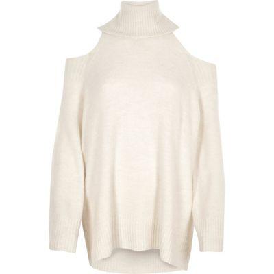 River Island Womens Cold Shoulder Roll Neck Jumper