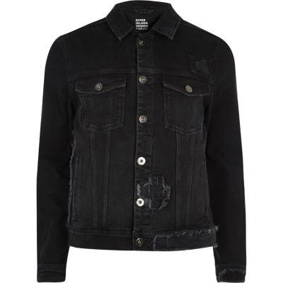 River Island Mens Design Forum Patchwork Denim Jacket