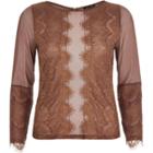 River Island Womens Rust Lace Top