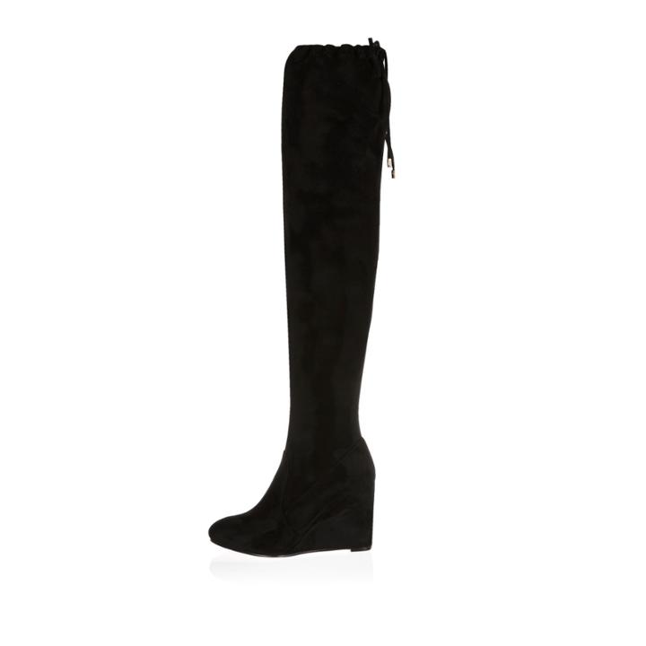 River Island Womens Over The Knee Wedge Boots