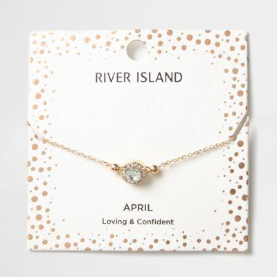 River Island Womens Whtie Gem April Birthstone Bracelet