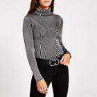 River Island Womens Ribbed Metallic Roll Neck Knitted Jumper