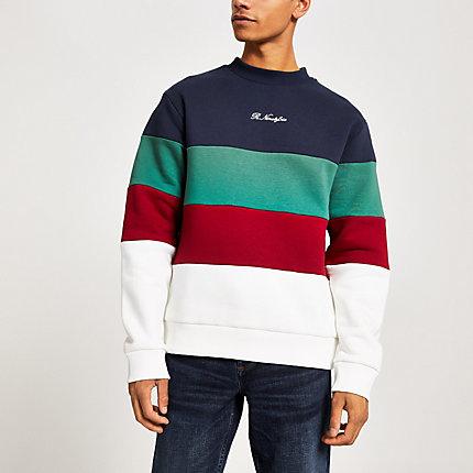 River Island Mens R96 Colour Block Sweatshirt
