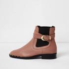 River Island Womens Dark Buckle Side Leather Chelsea Boots