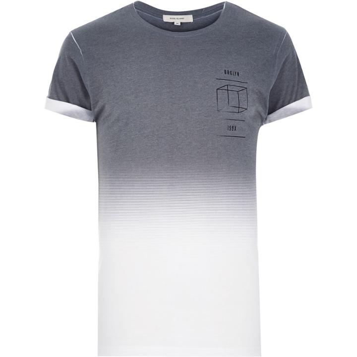 River Island Mensblack Cube Chest Print T-shirt