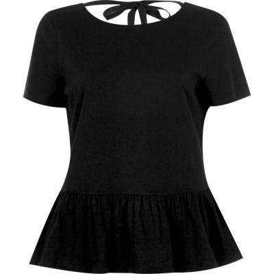 River Island Womens Tie Back Soft Peplum T-shirt