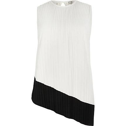 River Island Womens Plus White Pleatedk Top