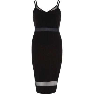 River Island Womens Strappy Mesh Panel Bodycon Dress